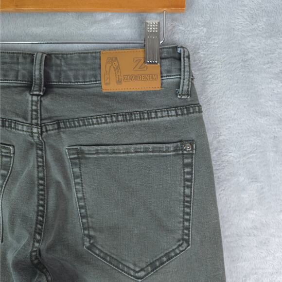 ZLZ Denim Jeans Mens 28x31 Green Skinny Leg Stretch - Picture 5 of 12